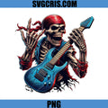 Hard Rock Skeleton Guitar Player Gesture PNG, Skull Electric Guitar Music Design PNG