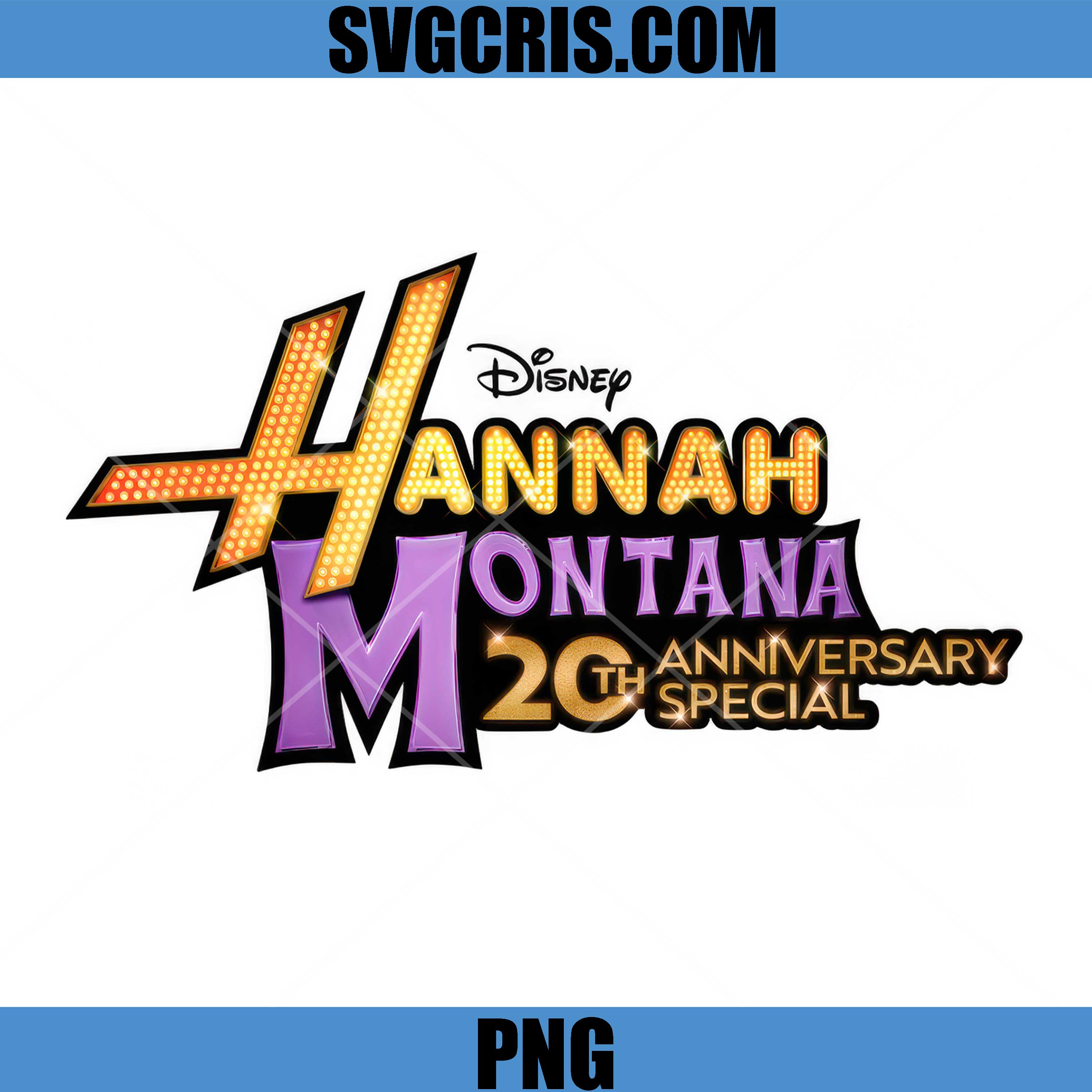 Hannah Montana Disney 20 Years Logo PNG, Pop Star Anniversary Design PNG