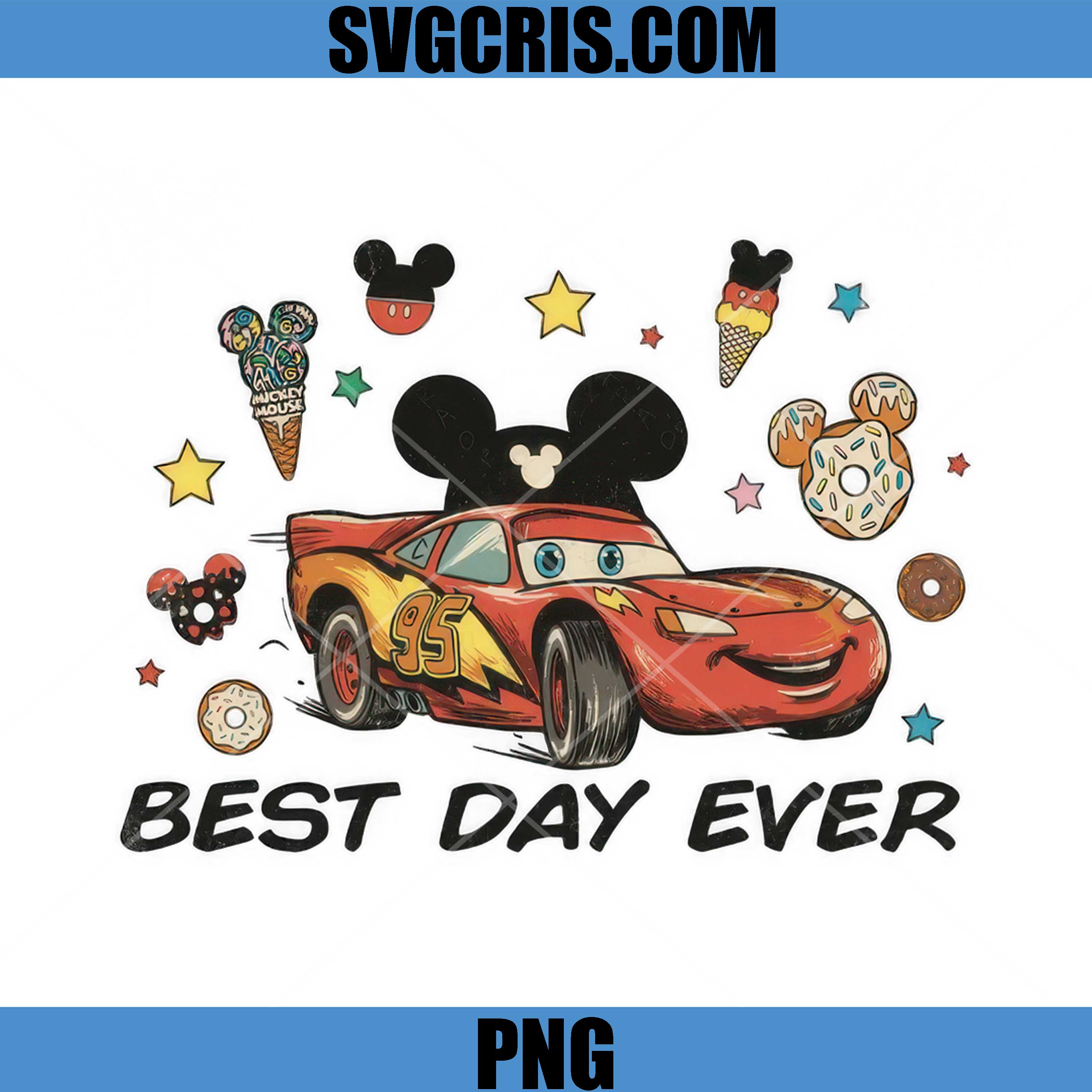 Best Day Ever Car PNG, Lightning McQueen Best Day Ever PNG
