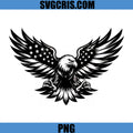 American Eagle With Flag Wings Design PNG, Patriotic Eagle Graphic PNG
