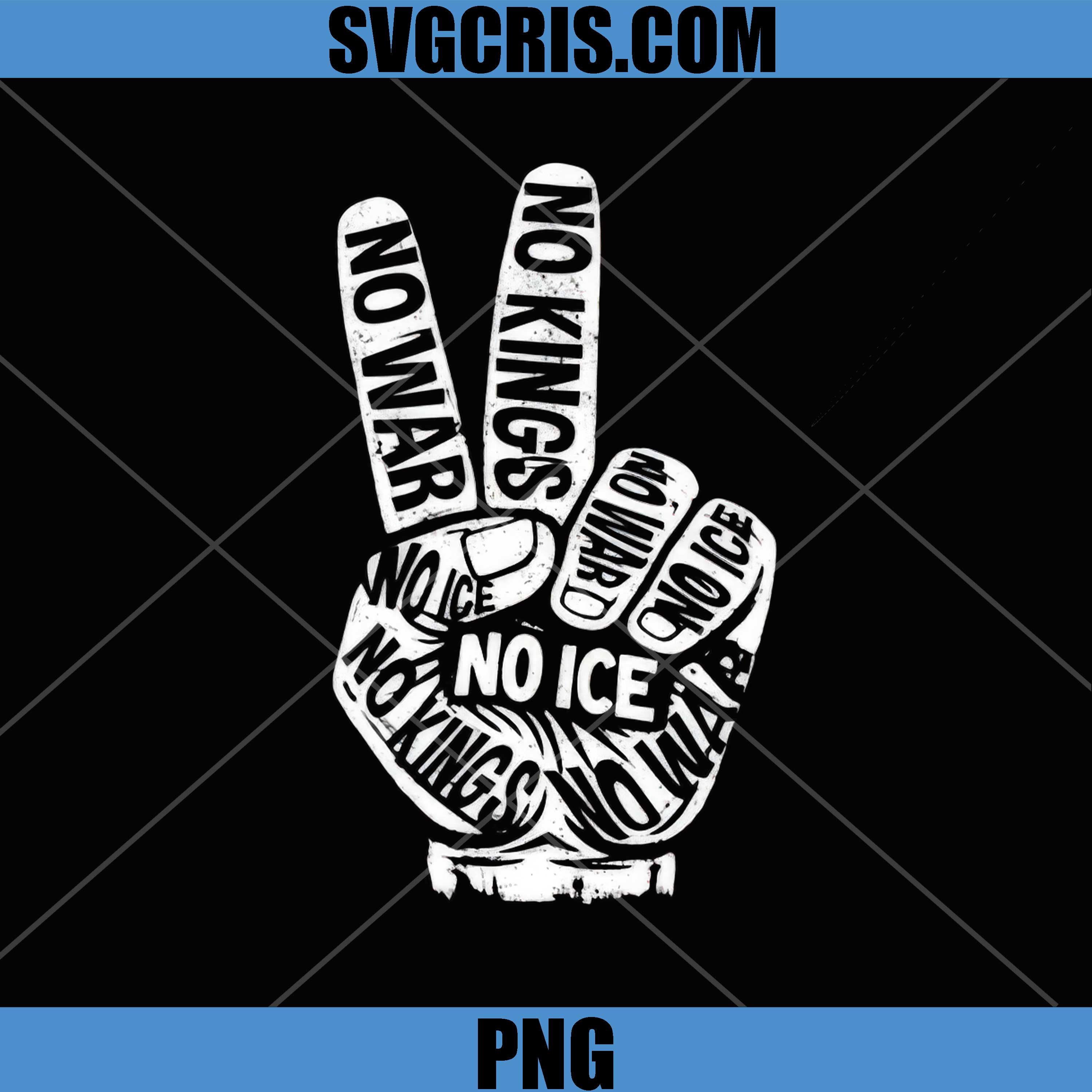 Peace Hand No Kings No ICE PNG, Anti War Protest Art PNG