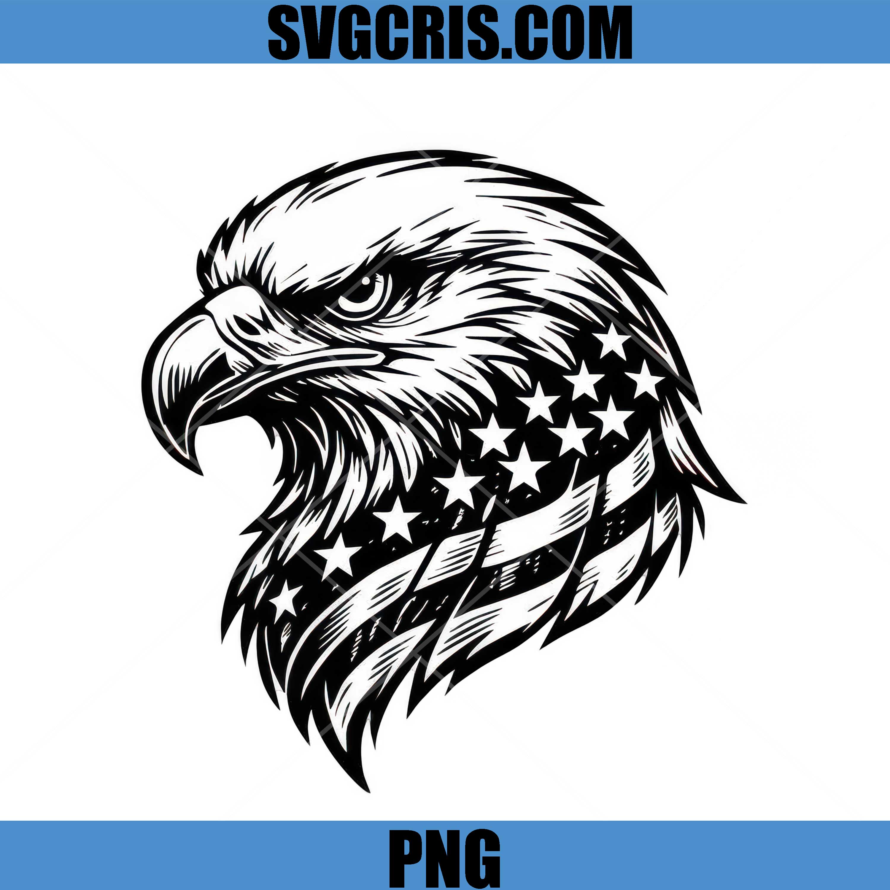 USA Eagle Head Stars And Stripes PNG, American Patriotic Bird PNG