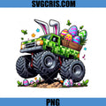 Easter Monster Truck Green Bunny Ears PNG, Easter Eggs Truck PNG