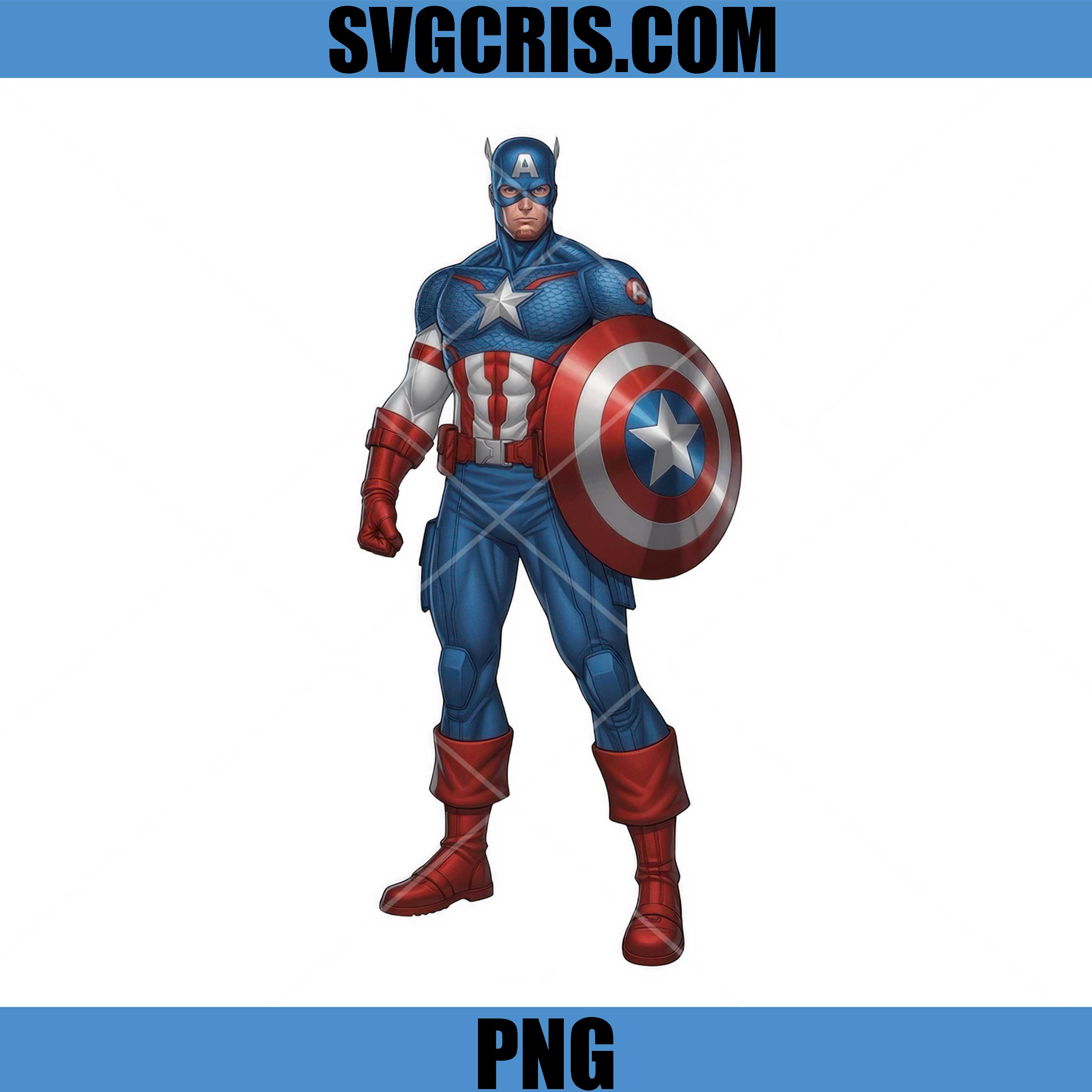 Captain America Comic Style PNG, Captain America Dynamic PNG