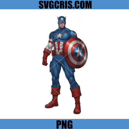 Captain America Comic Style PNG, Captain America Dynamic PNG