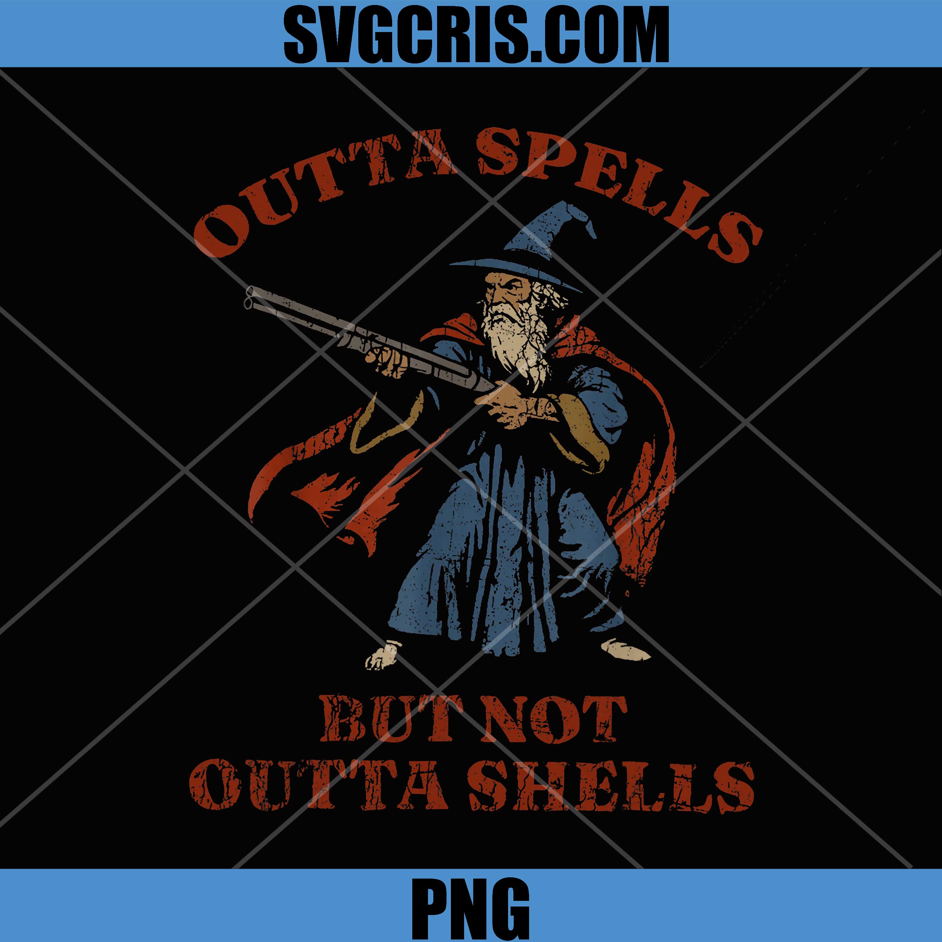 Outta Spells Wizard With Gun Illustration PNG, But Not Outta Shells Magic PNG