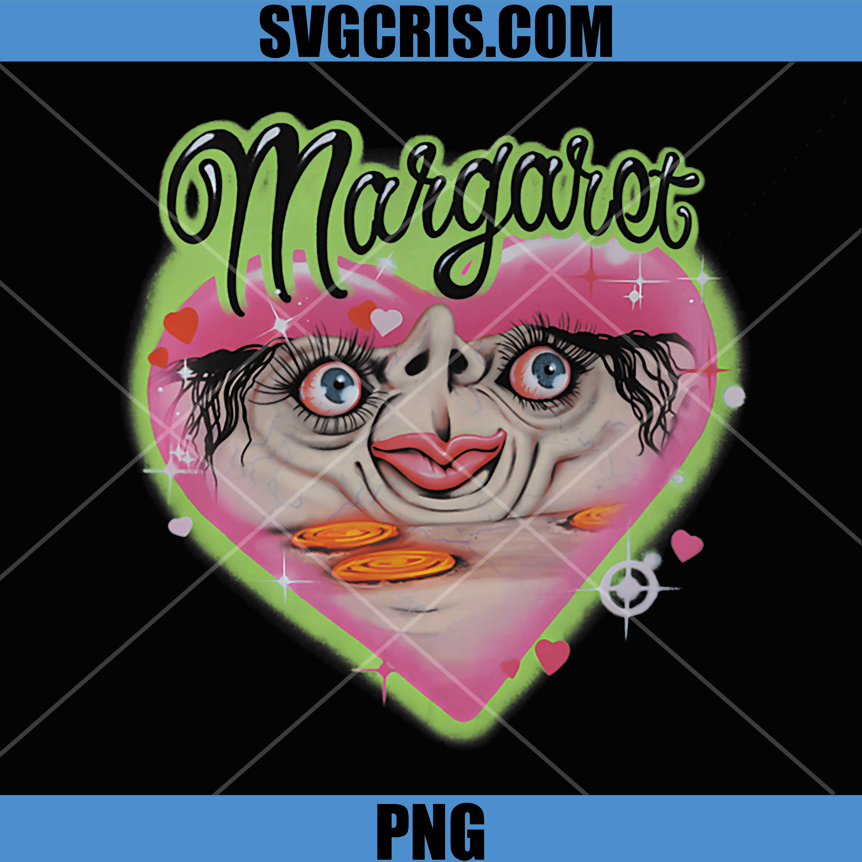 Margaret PNG, Funny Creepy Meme Face Design PNG