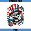 Skeleton Drinking Soda PNG, Patriotic 4th Of July Skull PNG