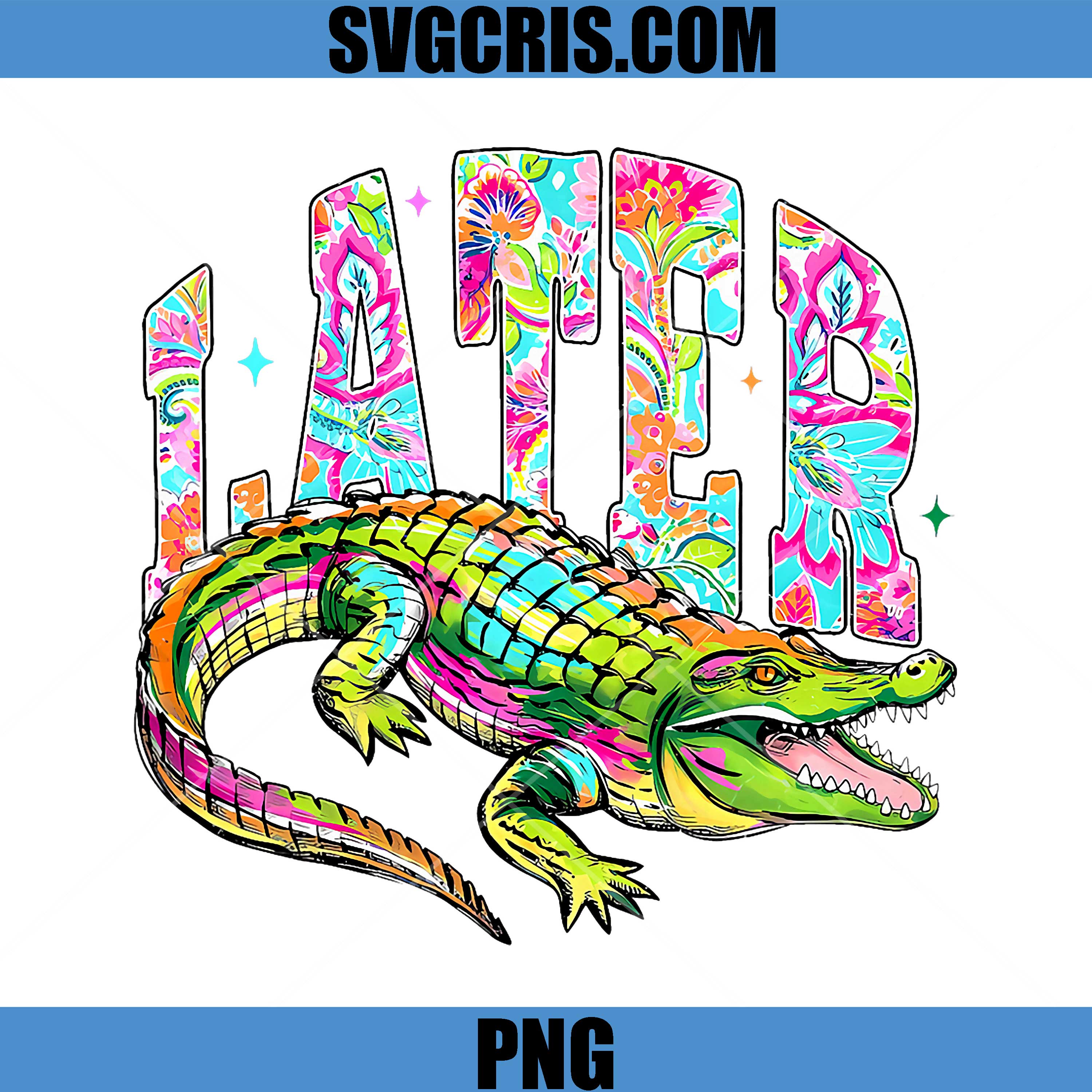 Later Alligator PNG, Colorful Crocodile Summer PNG