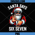 Santa Six Seven Hand Sign PNG, Viral Holiday Meme Art PNG