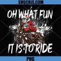 Oh What Fun It Is To Ride PNG, Santa Riding Motorcycle Christmas PNG